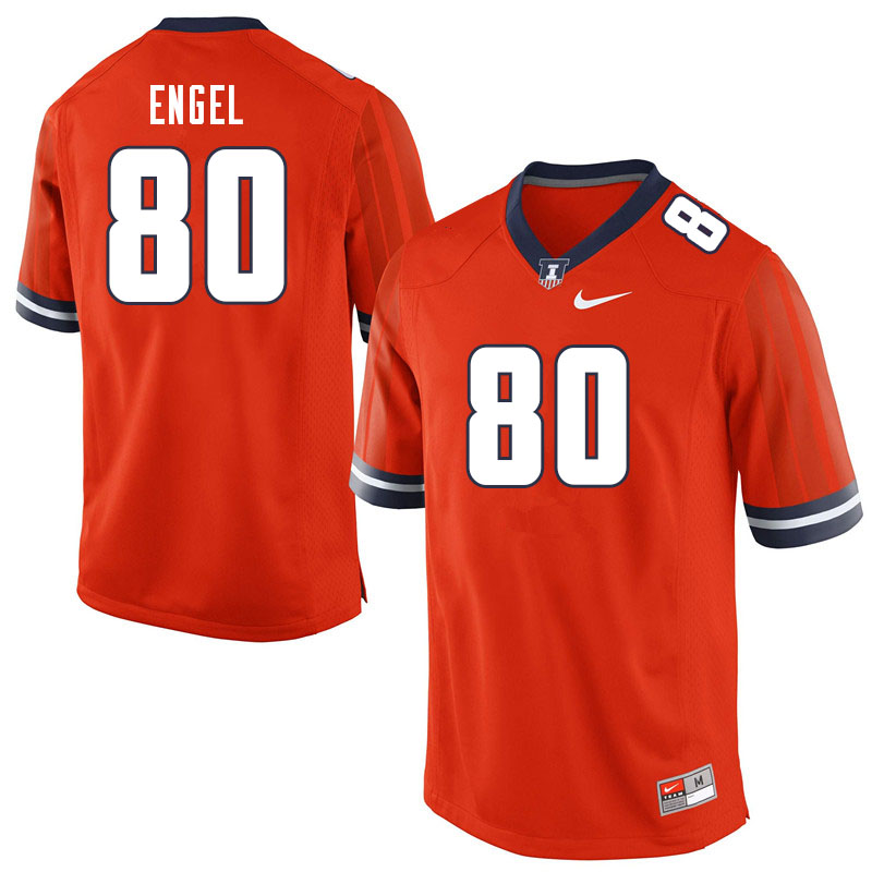 Men #80 Preston Engel Illinois Fighting Illini College Football Jerseys Sale-Orange